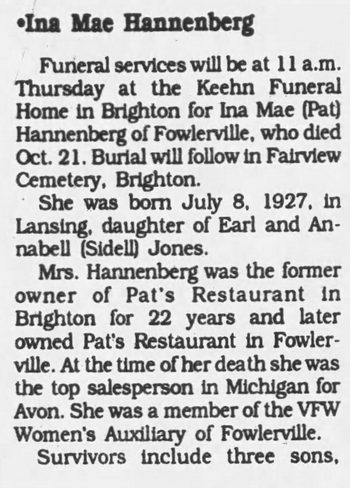 Pats Restaurant - Oct 24 1990 Former Owner Passes Away (newer photo)